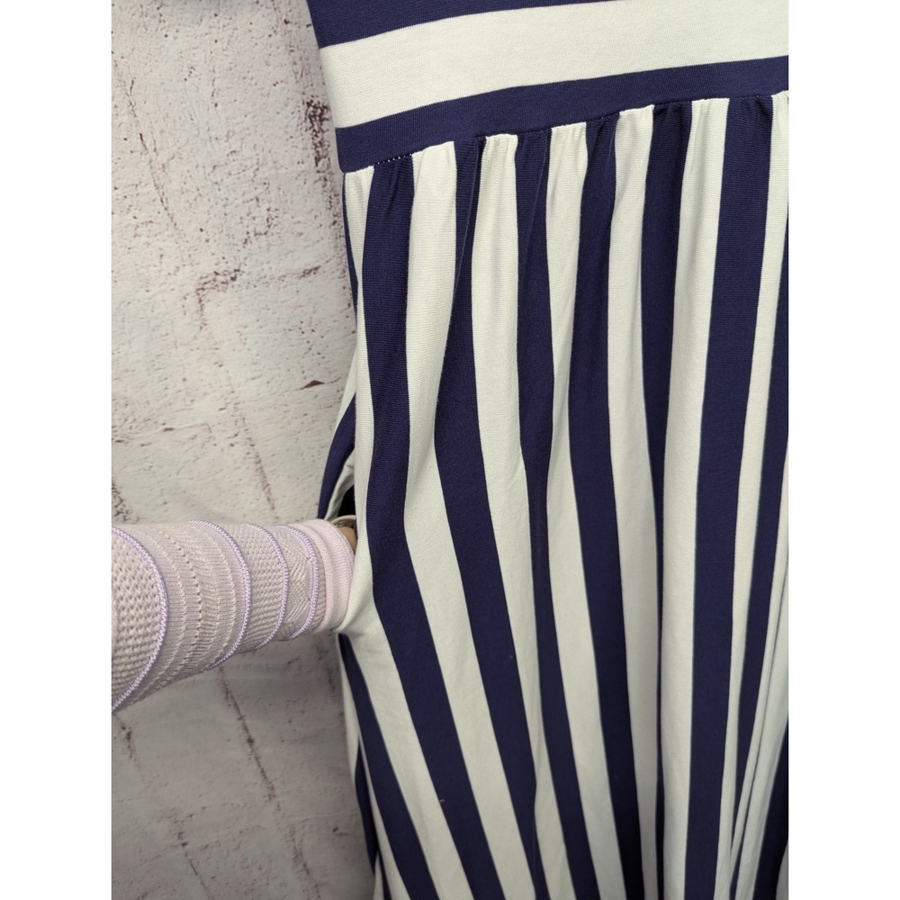 J. Crew‎ Rugby Striped Midi Maxi Cotton Dress W Pockets Sz 6 NWT - Picture 5 of 10